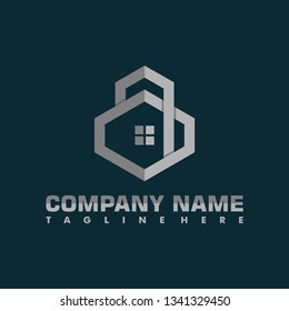 simple flat real estate architecture letter A B logo vector