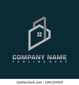 simple flat real estate architecture letter A B logo vector