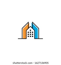 Simple flat real estate and mortgage logo design