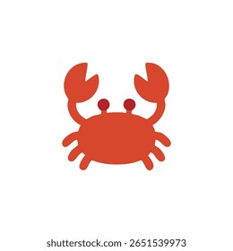Simples, plana, ícone de caranguejo vermelho