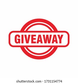 Simple Flat Red Giveaway Rubber Stamps Sign Vector, Red Giveaway Seal, Mark, Label Design Template