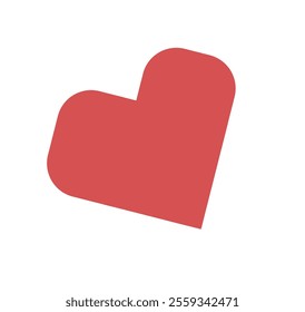 simple, flat red heart. Design for print, cards
