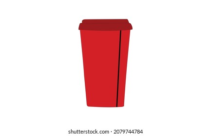 simple flat red plastic cup