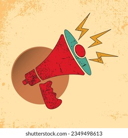 Simple Flat Retro Speaker Toa Megaphone Illustration Design