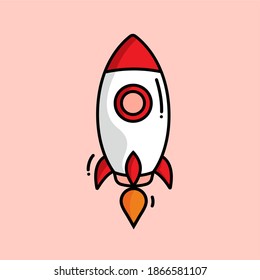 Simple flat rocket vector illustration