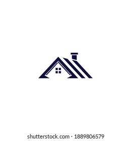 logotipo sencillo de la casa de techo