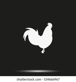 Simple flat Rooster icon. The rooster is the sign of dawn and awakening, triumph and success in New Year.