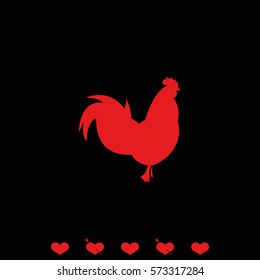 Simple flat Rooster icon. The rooster is the sign of dawn and awakening, triumph and success in New Year.