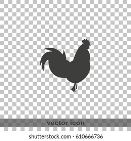 Simple flat Rooster icon. The rooster is the sign of dawn and awakening, triumph and success in New Year.