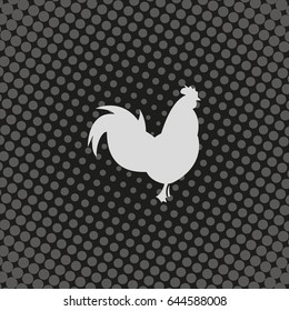 Simple flat Rooster icon. The rooster is the sign of dawn and awakening, triumph and success in New Year.