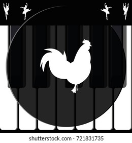 Simple flat Rooster icon. The rooster is the sign of dawn and awakening, triumph and success in New Year.