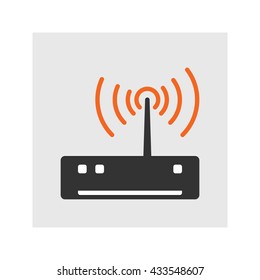 Simple flat router / modem icon vector illustration