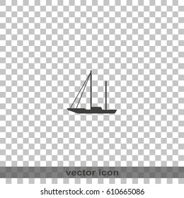 Simple flat sailboat icon.