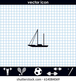Simple flat sailboat icon.