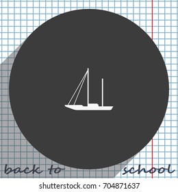 Simple flat sailboat icon.