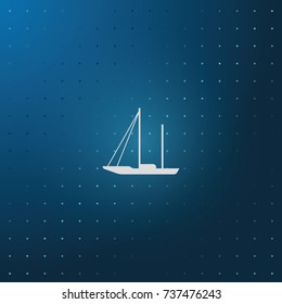 Simple flat sailboat icon.