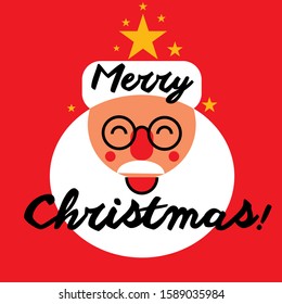 Simple flat Santa Claus Christmas illustration