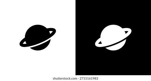 Saturno plano simples com ícone de anel Glifo estilo espaço galáxia