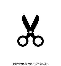 Simple Flat Scissors Icon Illustration Design, Silhouette Scissors Symbol Isolated on White Background Template Vector