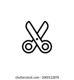 Simple Flat Scissors Icon Illustration Design, Silhouette Scissors Symbol with Outlined Style Template Vector