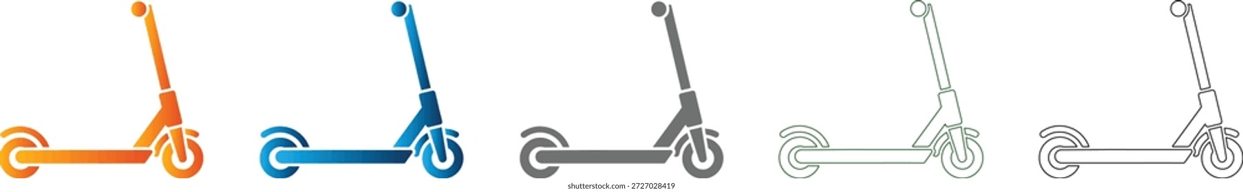 Simple flat scooter icon from a unified icon set, solid black vector on white background, isolated and ready for use.