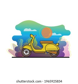 ilustración vectorial simple de scooter plano