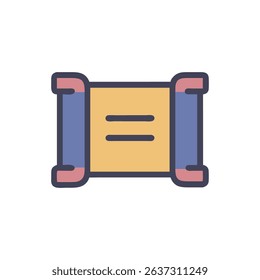 Simple Flat Scroll Icon Design on White Background