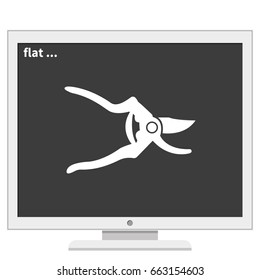 Simple flat secateurs icon. Garden scissors illustration.
