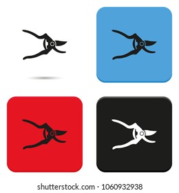Simple flat secateurs vector icon. Garden scissors illustration.