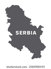 Simple flat Serbia map grey vector