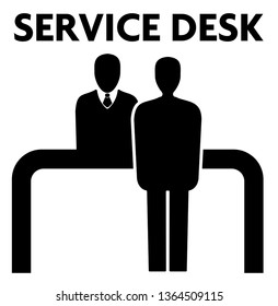 simple flat service desk icon customer and service employee