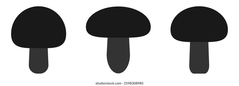 Simple flat set of various mushrooms
