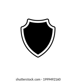 Simple Flat Shield Icon Illustration Design, Silhouette Shield Symbol Template Vector
