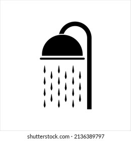 Simple flat shower icon on white background.