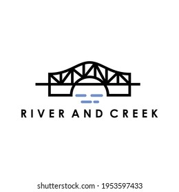 simple flat Sidney harbour bridge logo design vector