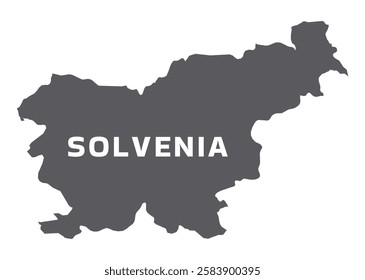 Simple flat Slovenia map grey vector