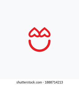 Simple flat smile icon logo