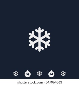 Simple Flat Snowflake Icon. Winter Symbol.