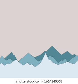 Simple flat social media background with mountains vector