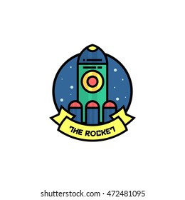 Simple flat space logo design template
