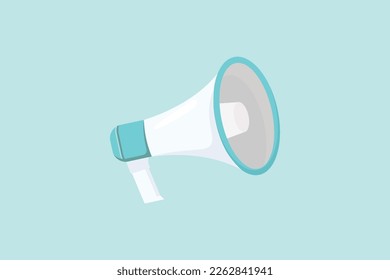 Simple Flat Speaker Illustration Design Toa Megaphone on turquoise background. Design Vector Templates