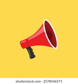 Simple Flat Speaker Illustration Design Toa Megaphone on Yellow Background Template Vector