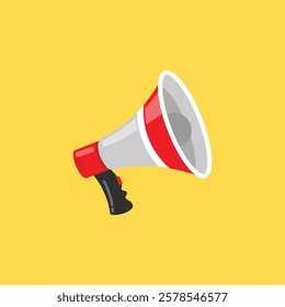 Simple Flat Speaker Illustration Design Toa Megaphone on Yellow Background Template Vector