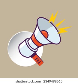 Einfache Flachbildlautsprecher zu einem Megaphone-Illustrationsdesign