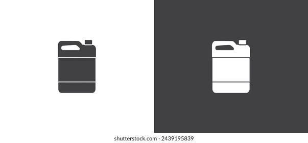Simple Flat square Jerrycan icon. Petrol signs. Car petrol symbol. Gasoline icon, Petrol signs. Car petrol symbol. Transportation vector icon illustration isolated on black and white background.