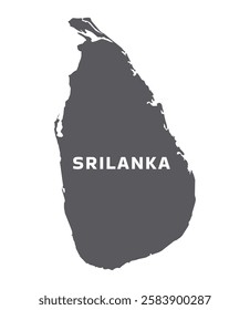 Simple flat Srilanka map grey vector