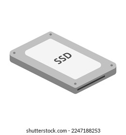 Simple and flat SSD hard disk illustration