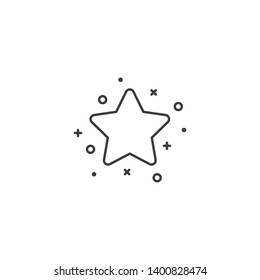 Simple flat star icon. Cute star icon. Vector illustration.