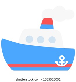 Simple and flat steam boat