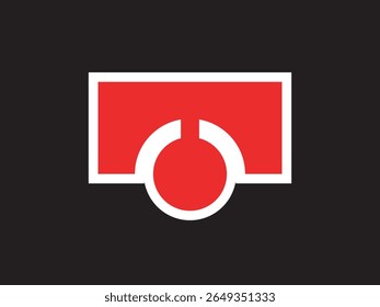Simple Flat Style Abstract Symbol with Rectangle and Circle Shape Icon